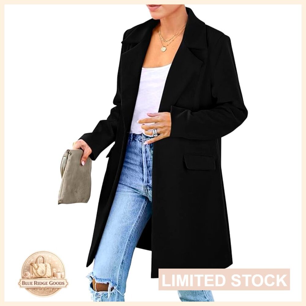 Oversized Blazer Jacket Classic Elegant Chic Business Casual Long Sleeve Lapel